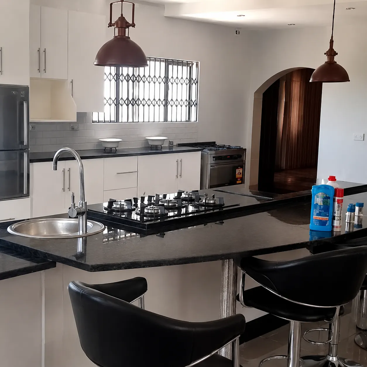 Sleek island countertop kitchen